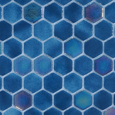 Oceanic, Hexagon Mosaic Glass Tile | Pool, Spa, & Kitchen Tile