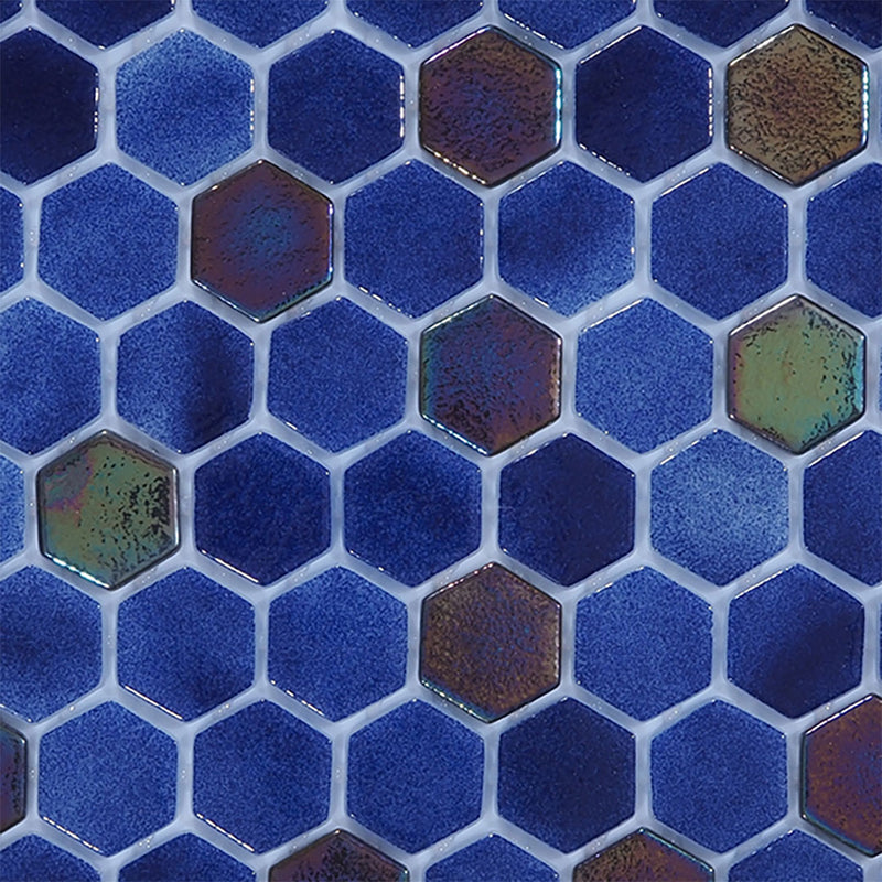 Open Waters, Hexagon Mosaic Glass Tile | Pool, Spa, & Kitchen Tile