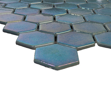 Pacific Mist, Hexagon Mosaic Glass Tile | Pool, Spa, & Kitchen Tile