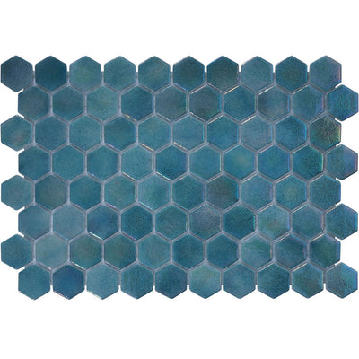 Pacific Mist, Hexagon Mosaic Glass Tile | Pool, Spa, & Kitchen Tile