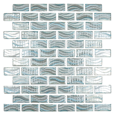 Glitter Grey, 1" x 2" Glass Tile | Mosaic Pool Tile by Vidrepur 