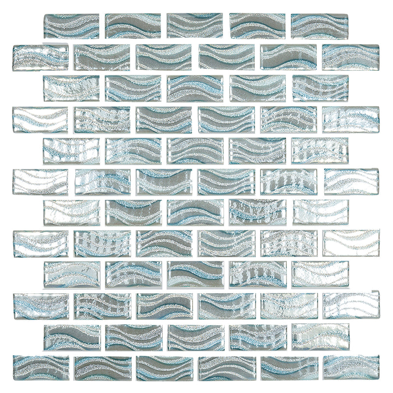 Glitter Grey, 1" x 2" Glass Tile | Mosaic Pool Tile by Vidrepur 