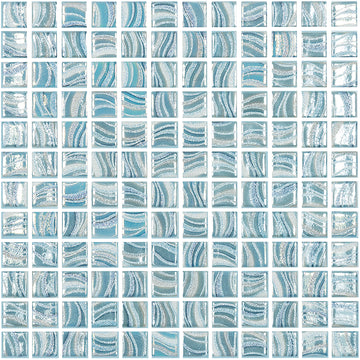 Glitter Sky, 1" x 1" Glass Tile | Mosaic Pool Tile by Vidrepur 