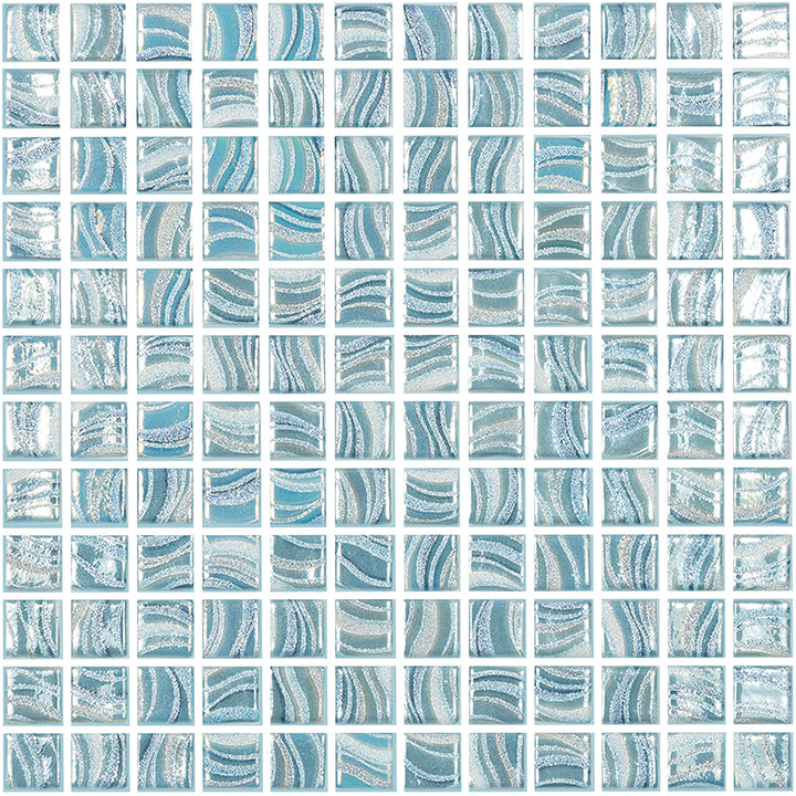 Glitter Sky, 1" x 1" Glass Tile | Mosaic Pool Tile by Vidrepur 