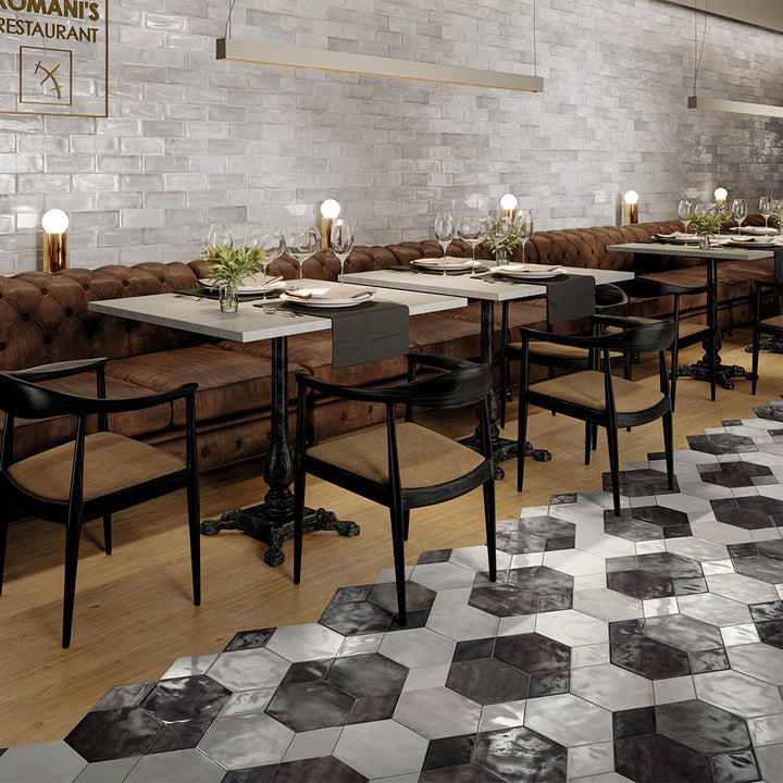 Glossy Nero, Hexagon Porcelain Tile | CIRFUORNEROPOHX | IWT Tesoro