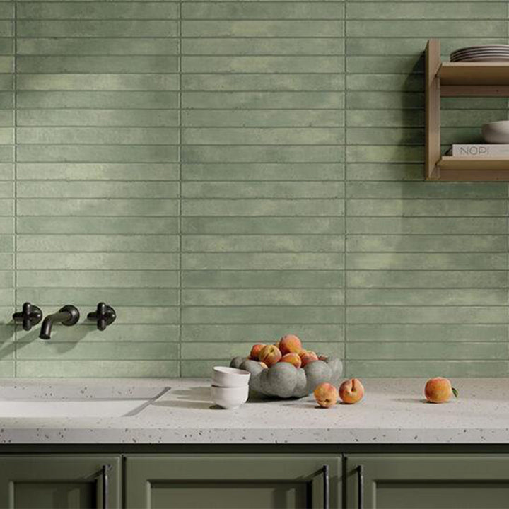 Graffiti Acquamarine, 2" x 18" Porcelain Tile | Pool & Backsplash Tile