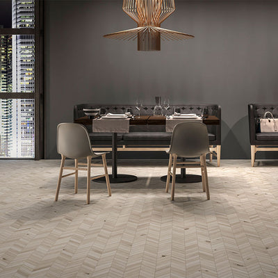 Havenwood Dove, 2" x 12" Chevron Porcelain Tile | Floor & Wall Tile