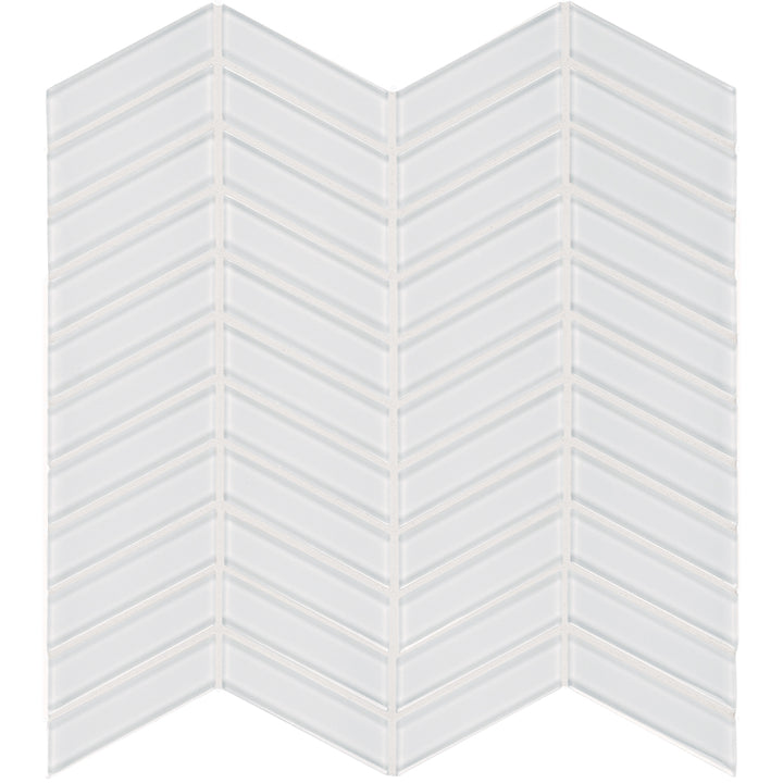 Ice Chevron, Glass Tile | Tesoro Backsplash & Wall Tile