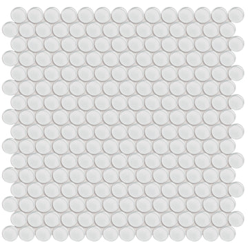 Ice, Penny Round Mosaic | ANAELEMPNRDICE | Aquatica Glass Tile