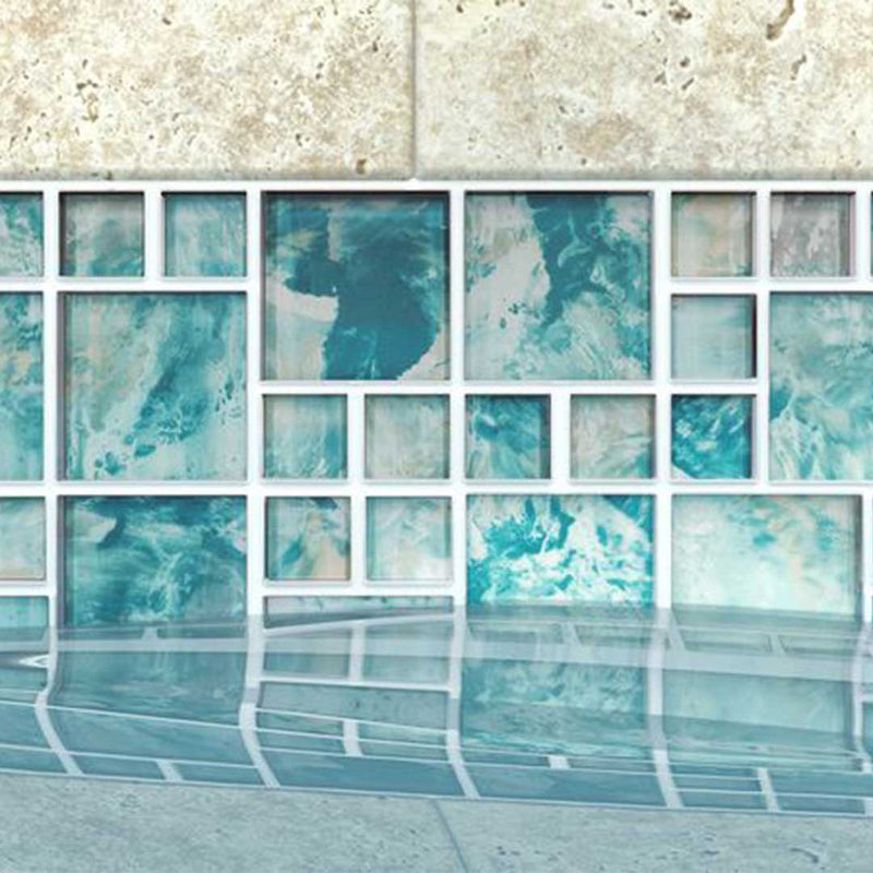 Island Turquoise, Mixed | ANTHSPIT | Mosaic Glass Tile