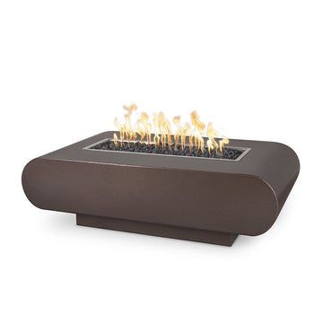 La Jolla Rectangular 96" Fire Table, Powder Coated Metal | Fire Pit - Copper Vein