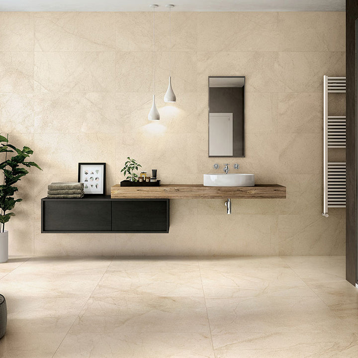 Living Style Cream, 24" x 24" Porcelain Tile | MSI Floor Tile