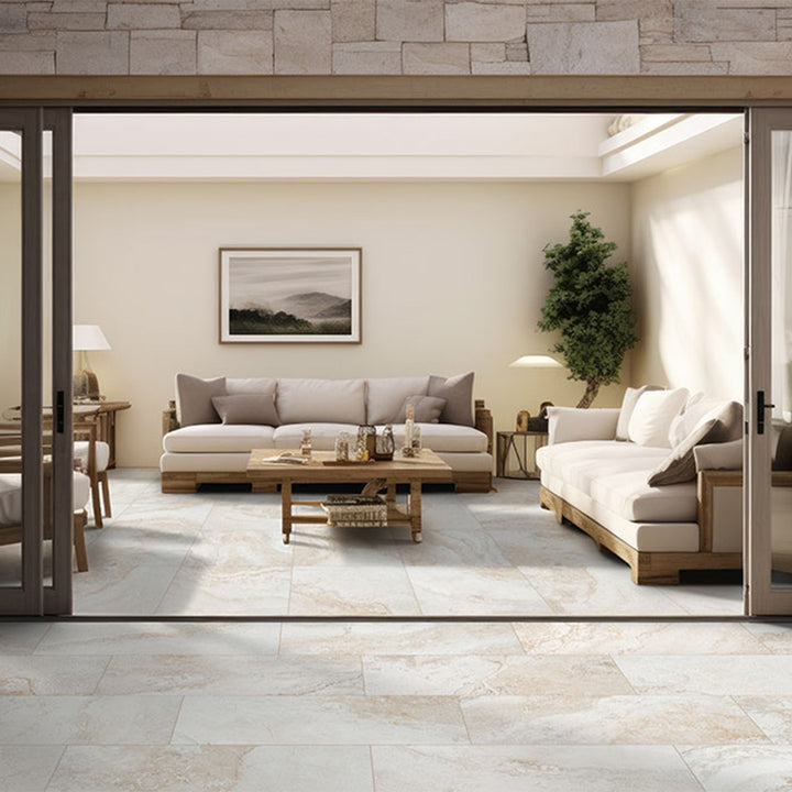 Living Style Travertino, 24" x 24" Porcelain Tile | MSI Floor Tile