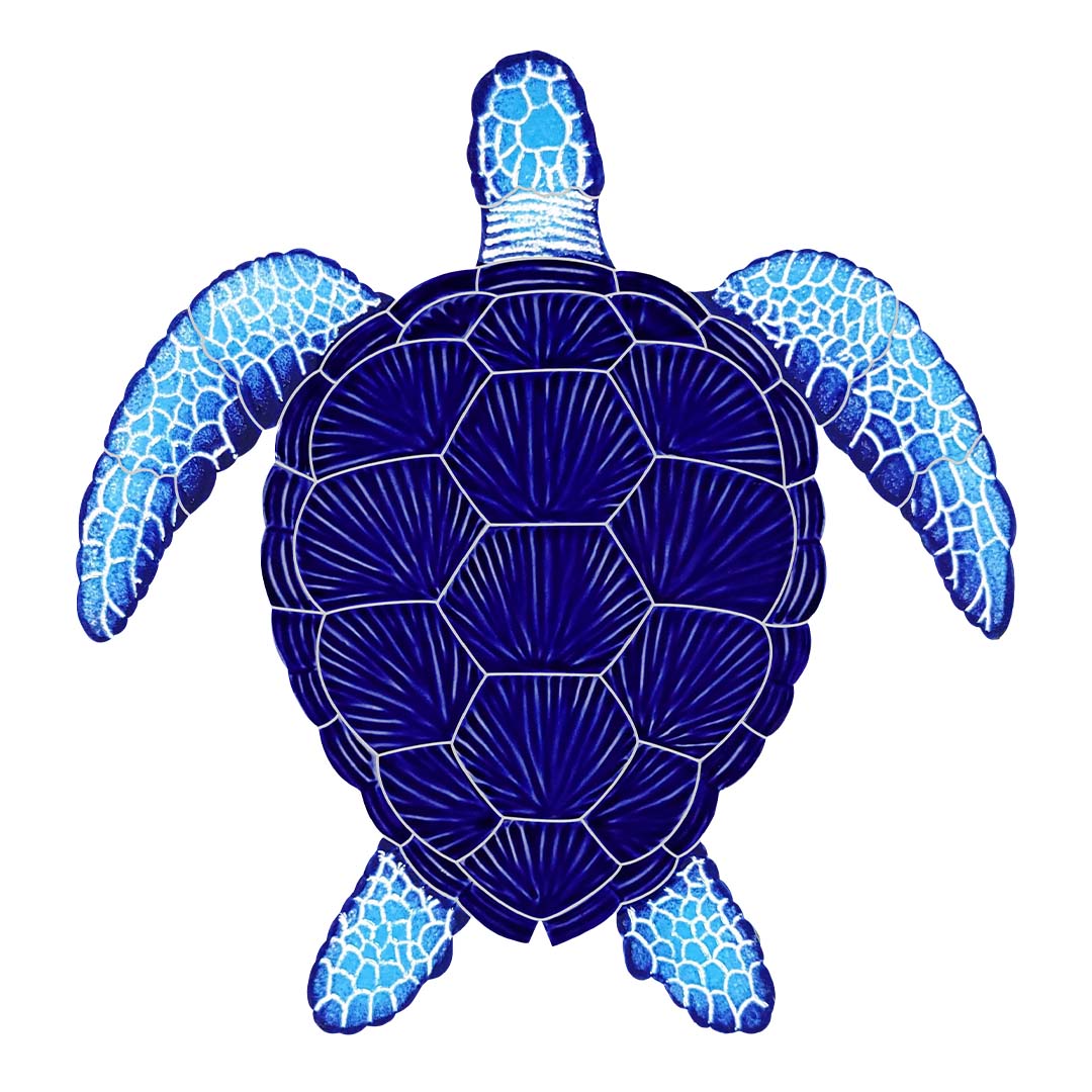 Loggerhead Turtle - Blue | TLOBLUS | Pool Mosaic – AquaBlu Mosaics