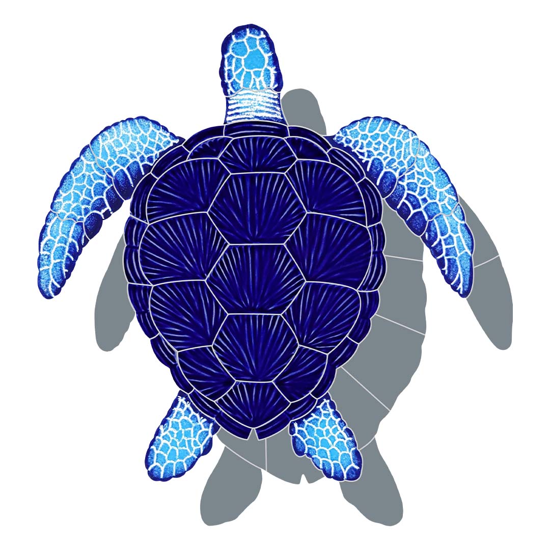 Loggerhead Turtle - Blue with Shadow | TLSBLUS | Pool Mosaic – AquaBlu ...