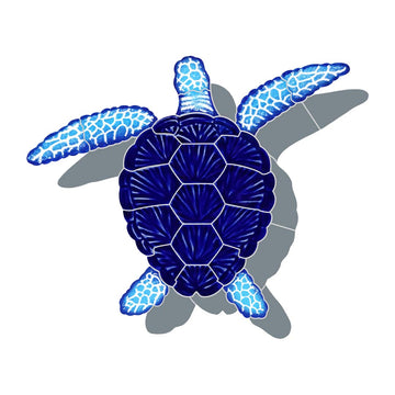 Loggerhead Turtle - Blue with Shadow | TLSBLUS | Pool Mosaic – AquaBlu ...