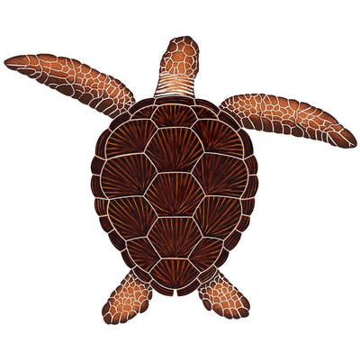 Loggerhead Turtle - Brown - Pool Mosaic