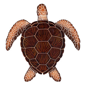 Loggerhead Turtle - Brown | TLOBROS | Pool Mosaic – AquaBlu Mosaics