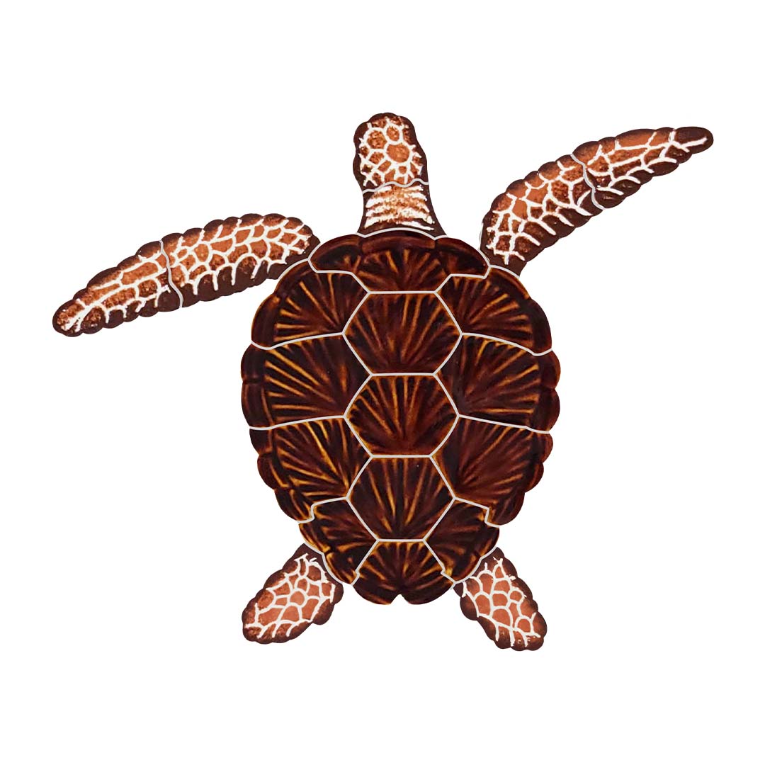 Loggerhead Turtle - Brown | TLOBROS | Pool Mosaic – AquaBlu Mosaics