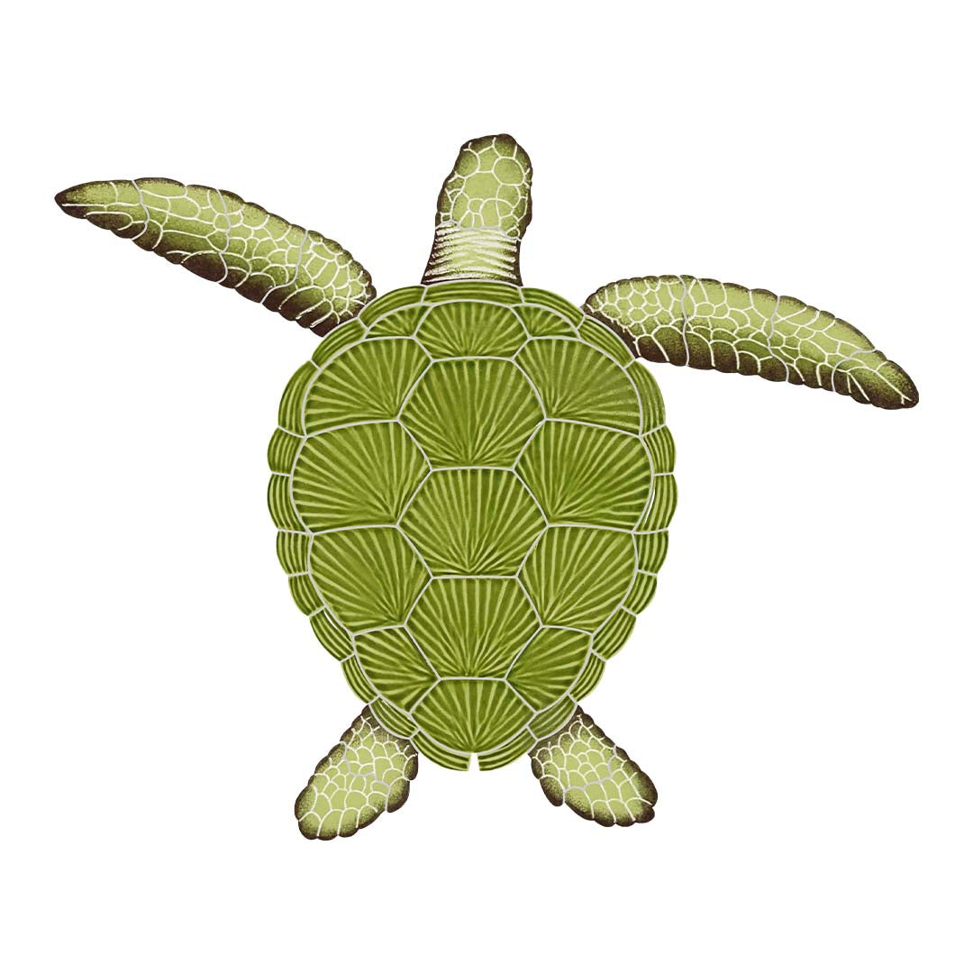 Loggerhead Turtle - Green | TLOGRES | Pool Mosaic – AquaBlu Mosaics