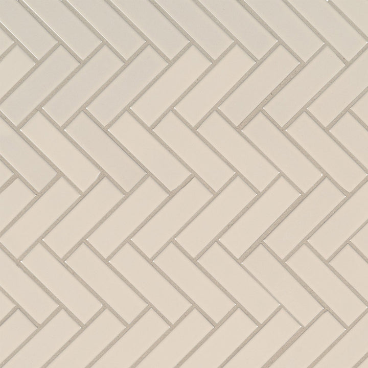 Almond, Herringbone Mosaic - Porcelain Tile