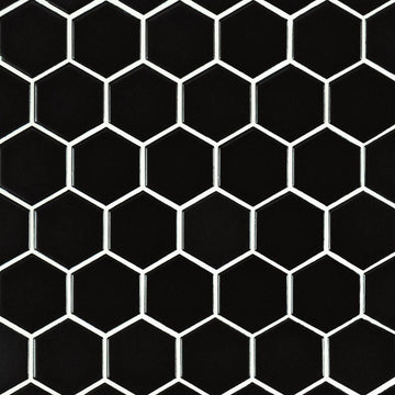 Domino Matte Black, Hexagon Mosaic | Kitchen & Bath Tile by MSI