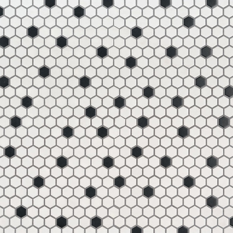 Black and White, Hexagon Mosaic | Porcelain Kitchen & Bath Tile by MSI