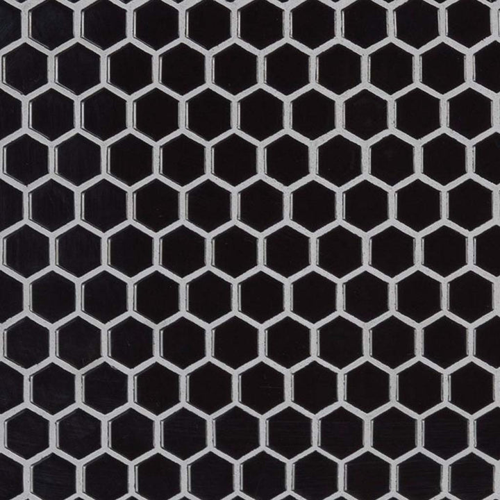 Glossy Black, Hexagon Mosaic | Porcelain Kitchen & Bath Tile by MSI