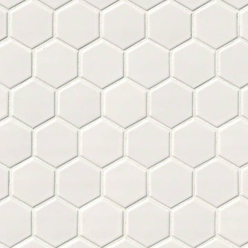 Domino White, Hexagon Mosaic | Porcelain Kitchen & Bath Tile by MSI