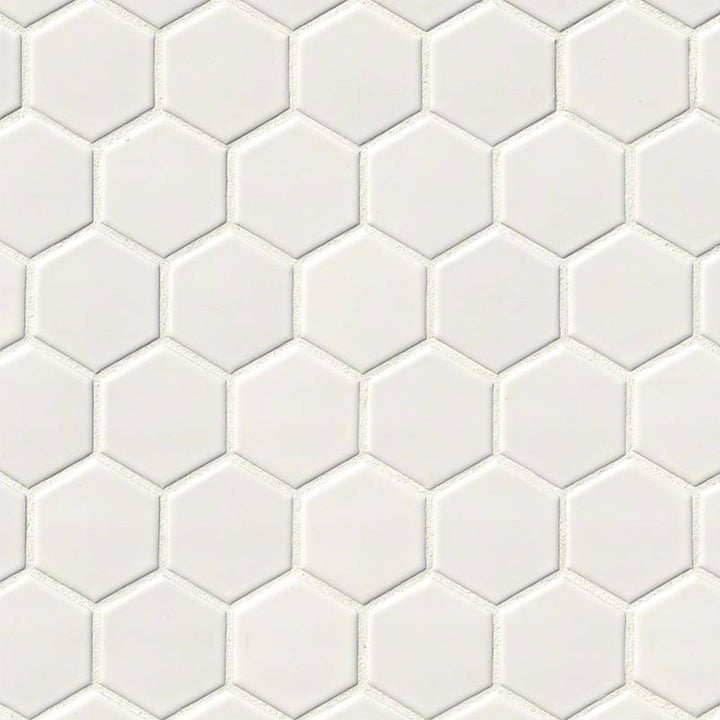 Domino White, Hexagon Mosaic | Porcelain Kitchen & Bath Tile by MSI