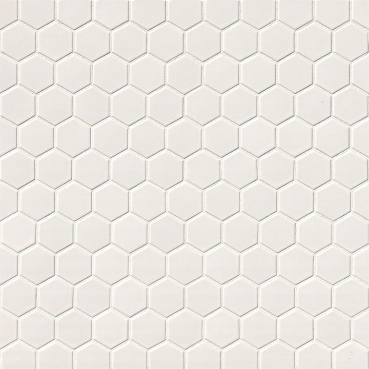 Domino White, Hexagon Mosaic | Porcelain Kitchen & Bath Tile by MSI