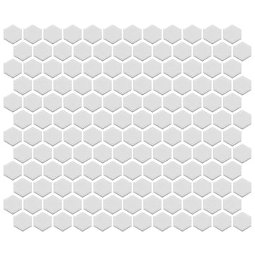 Matte White, Hexagon Porcelain Tile | Fujiwa Pool Tile