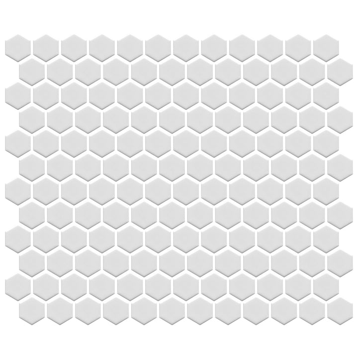 Matte White, Hexagon Porcelain Tile | Fujiwa Pool Tile