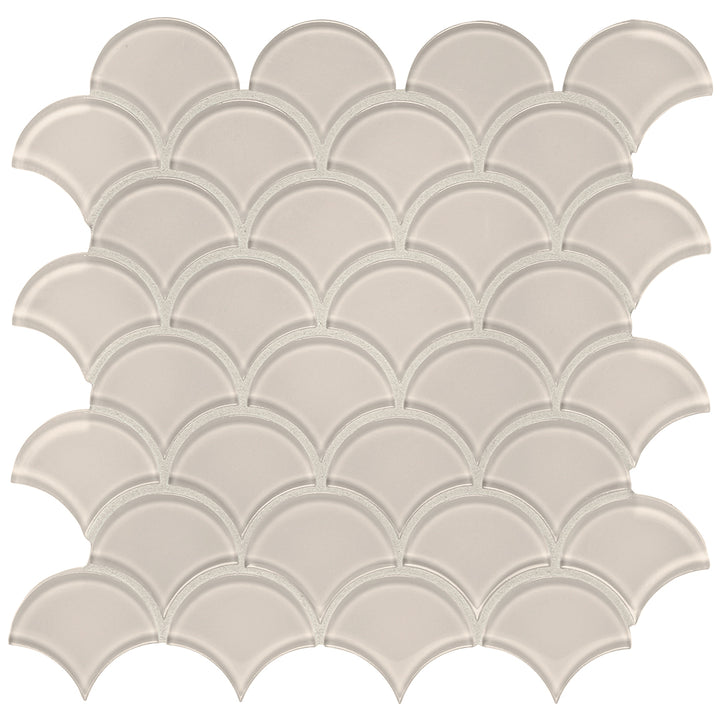 Mist, Scallop Glass Tile | Tesoro Backsplash & Wall Tile