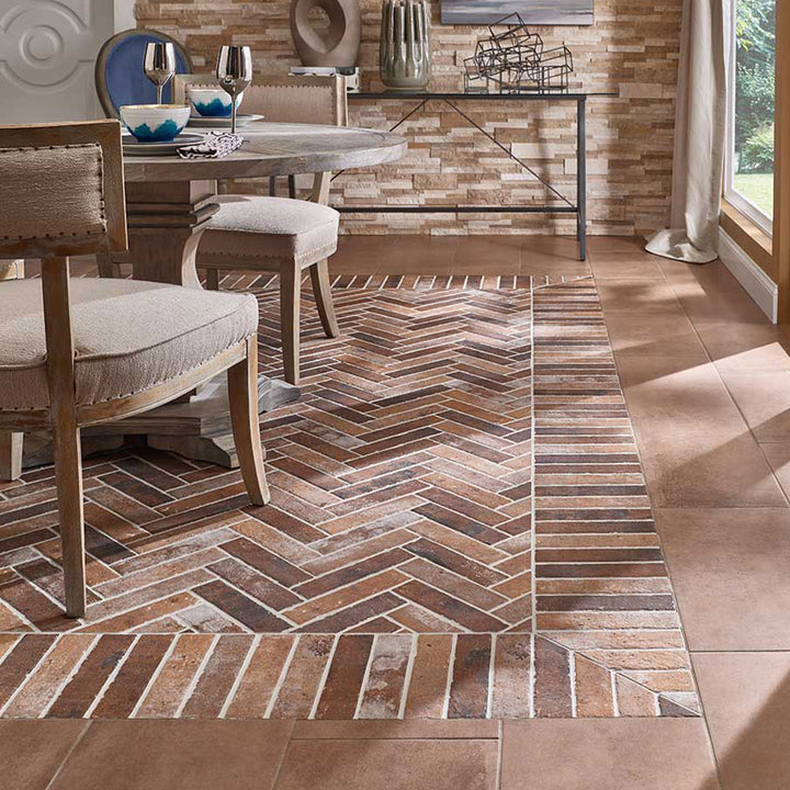 Red Brickstone, 2" x 10" Porcelain Tile | NCAPREDBRI2X10 | MSI