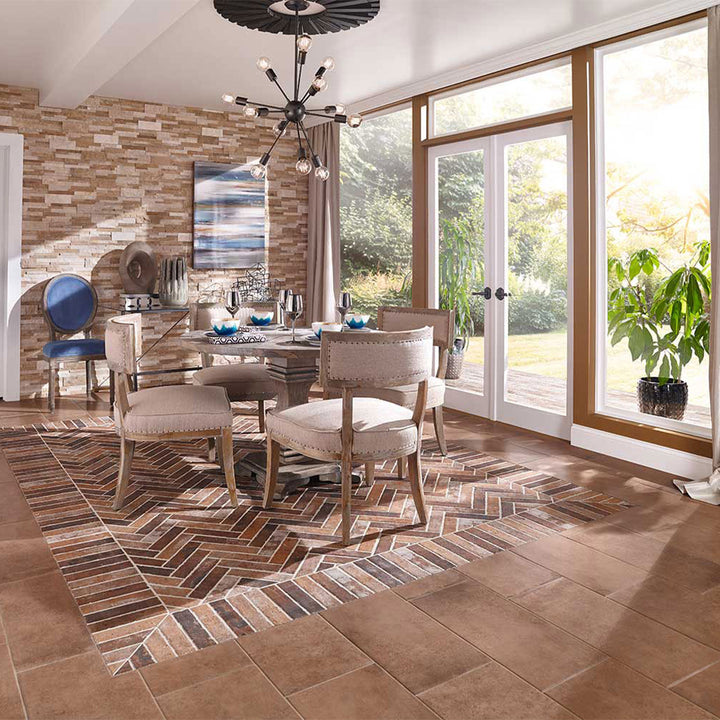 Red Brickstone, 2" x 10" Porcelain Tile | NCAPREDBRI2X10 | MSI