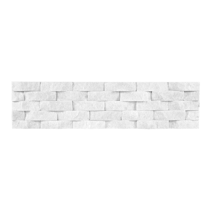 White Quartzite Basketweave, 6" x 24" Ledger Panel | Stacked Ledger