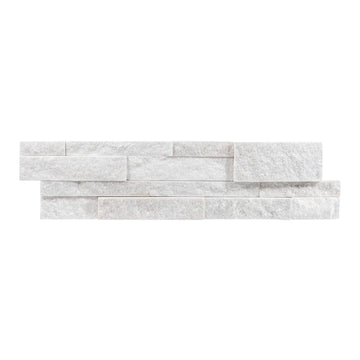 White Quartzite, 6" x 24" Ledger Panel | Stacked Natural Stone