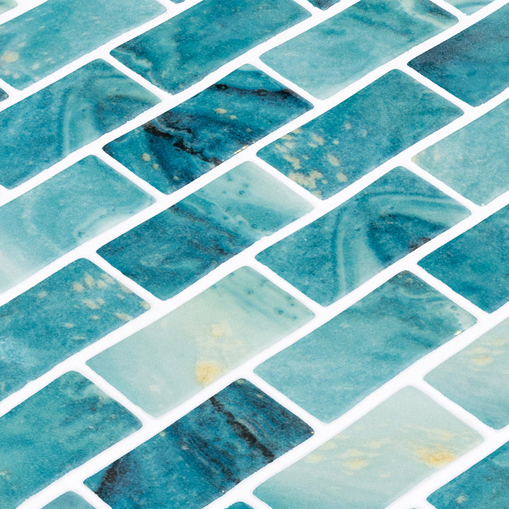 Forest Aqua, 1" x 2" | ONIVANGFORAQ12 | Aquatica Glass Tile