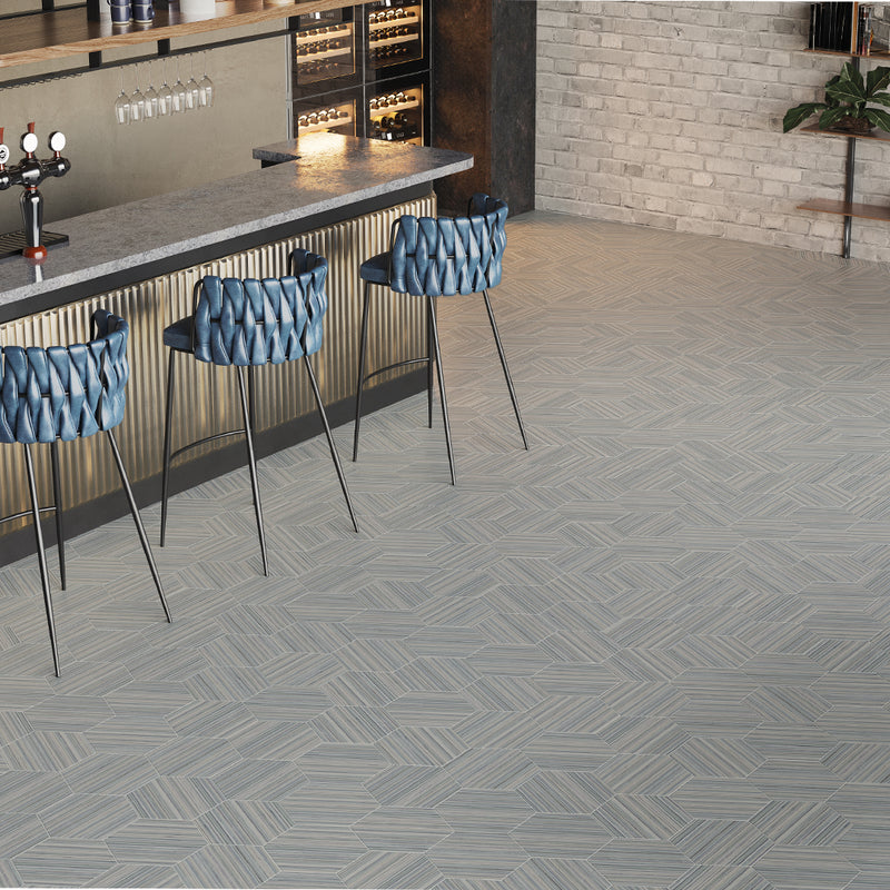 Oasis Blue Hexagon Porcelain Tile | Kitchen & Bathroom Tile by Tesoro