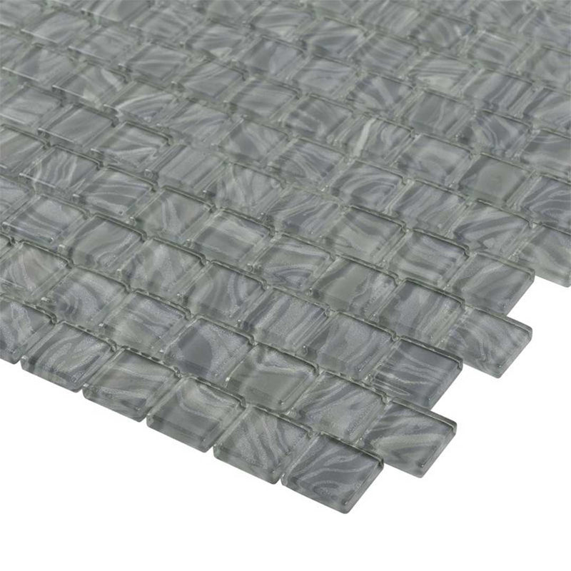 High Tide Grey, 1" x 1" Glass Tile | Anthology Pool & Spa Tile