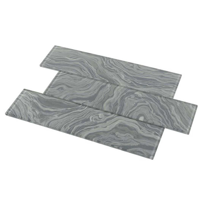 High Tide Grey, 3" x 12" Glass Tile | Backsplash Tile by Anthology