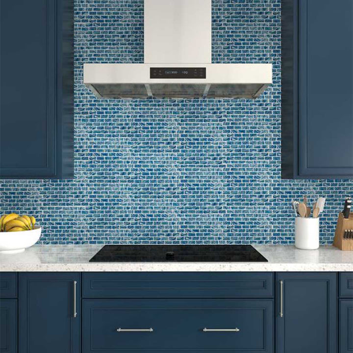 High Tide Navy, 1" x 2" Glass Tile | Anthology Pool & Spa Tile