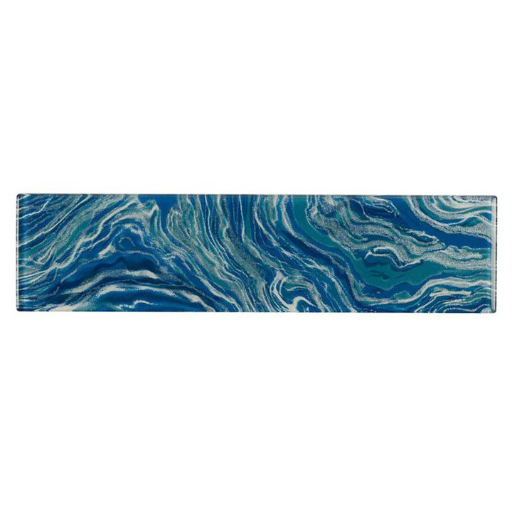 High Tide Navy, 3" x 12" Glass Tile | Backsplash Tile by Anthology