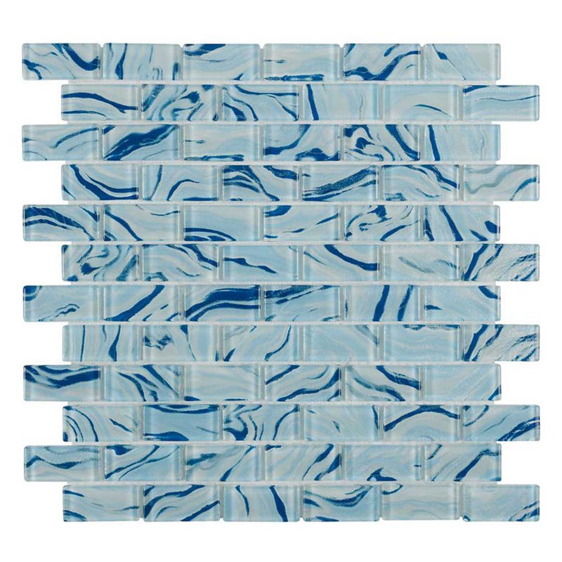 High Tide Sky Blue, 1" x 2" Glass Tile | Anthology Pool & Spa Tile