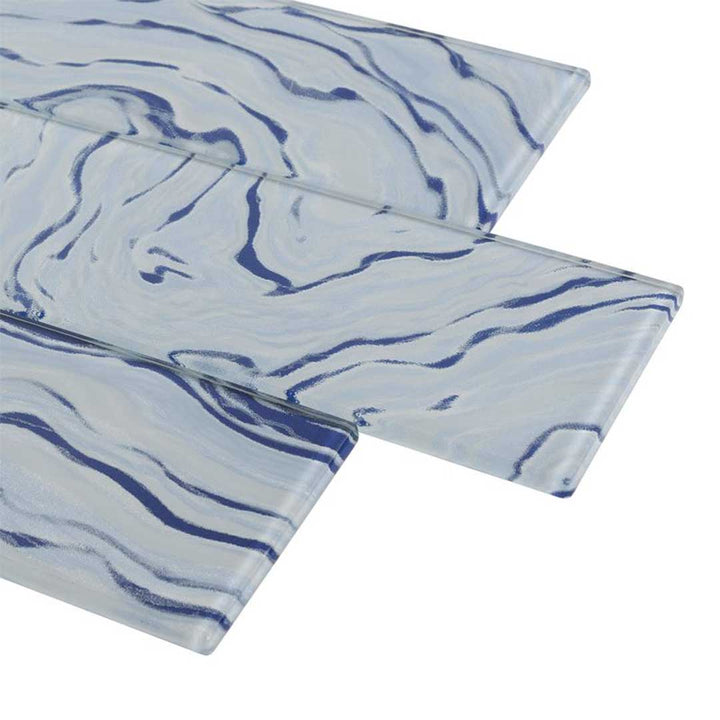 High Tide Sky Blue, 3" x 12" Glass Tile | Wall Tile by Anthology