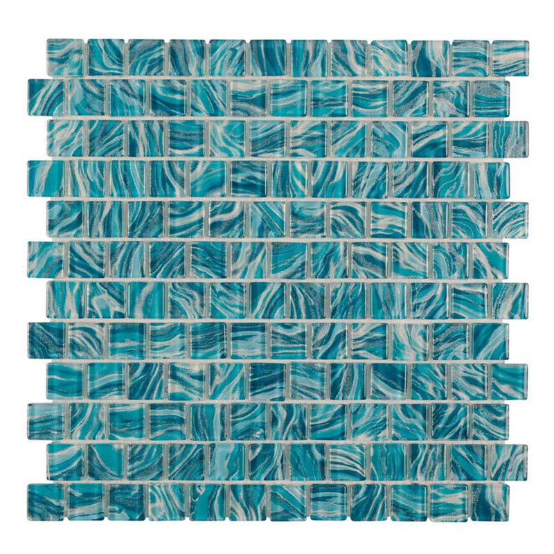 High Tide Teal, 1" x 1" Glass Tile | Anthology Pool & Spa Tile