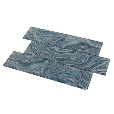 High Tide Teal, 3" x 12" Glass Tile | Backsplash Tile