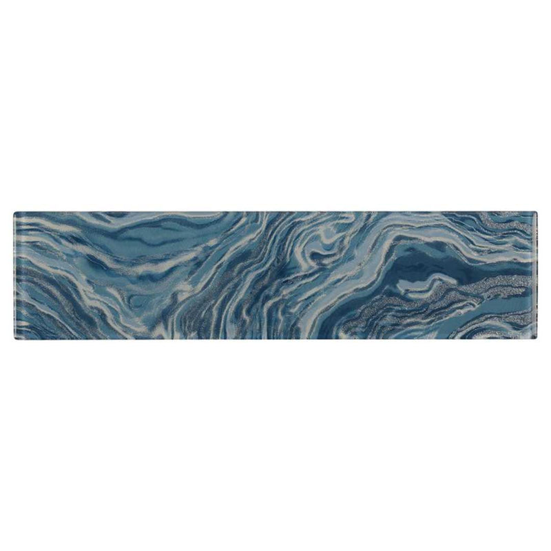 High Tide Teal, 3" x 12" Glass Tile | Backsplash Tile