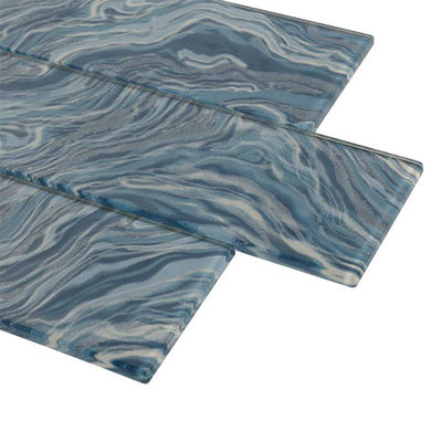 High Tide Teal, 3" x 12" Glass Tile | Backsplash Tile